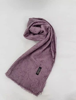 Шарф палантин весняний жатка бамбук Бузковий
