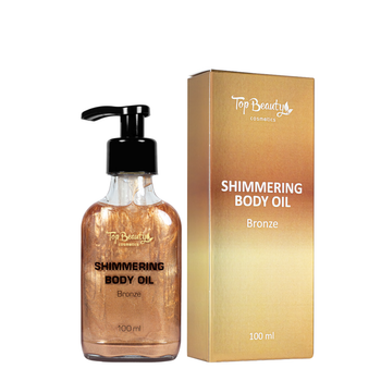 Масло для тела мерцающее сухое Top Beauty Shimmering Body Oil с шиммером 100 мл , Bronze/Бронзовый шиммер