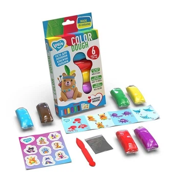 Набір для ліплення з тістом "Lovin Color Dough", 6 кольорів Окто (221661)