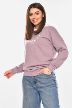 Худі жіноче бузкового кольору з принтом Fashion розмір 42-44 (210392)