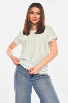 Футболка женская однотонная мятного цвета Fashion размер 44-46 (210366)