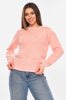 Светр жіночий однотонний рожевого кольору Fashion розмір 42-48 (210415)