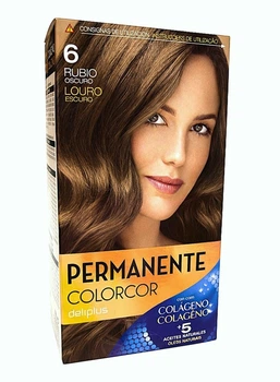 Краска для волос Deliplus Permanente Colorcor с коллагеном и 5 маслами тон № 6 Темно-русый Rubio Oscuro
