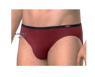 Бордовые бамбуковые мужские трусы брифы без рисунка Classic style TASO 3601 ХL