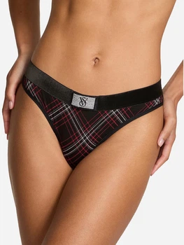 Трусики танга жіночі бавовняні Victoria's Secret 27185102 L Чорні (999632259717)