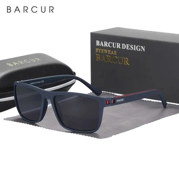 Солнцезащитные очки Barcur TR90 черные. Поляризованные мужские