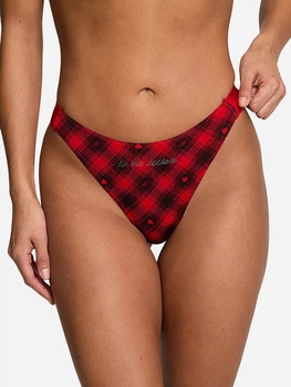 Трусики танга жіночі бавовняні Victoria's Secret 27170665 XS Червоні (2259788161)