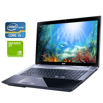 Ноутбук Acer Aspire V3-771 / 17.3" (1600x900) TN / Intel Core i5-3210M (2 (4) ядра по 2.5 - 3.1 GHz) / 8 GB DDR3 / 128 GB SSD + 500 GB HDD / nVidia GeForce GT 630M, 2 GB DDR3, 64-bit / WebCam / DVD-ROM б/в