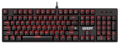 Klawiatura przewodowa Defender QUEST GK-596 RGB USB SNK Red Black (4745091891040)