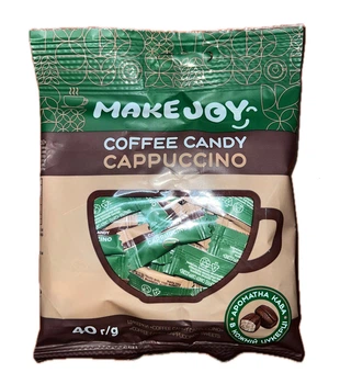 Цукерки кавові Make Joy Coffee Candy Cappuccino з кофеїном 40 г (CH0603)