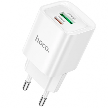 Сетевое зарядное устройство адаптер с быстрой зарядкой HOCO C147A 1хType-C/1хUSB 20 Вт PD/QC/FCP/AFC