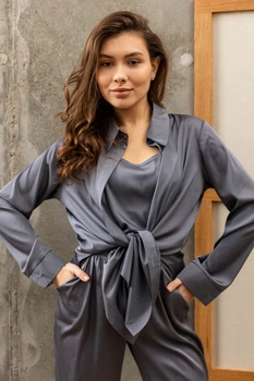 Жіноча сорочка з шовку Армані Seventeen XXL-3XL Графітовий (2000000191300)