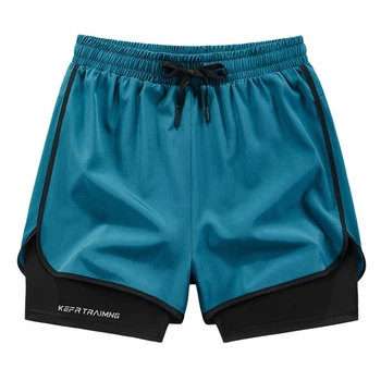 Подвійні спортивні шорти з тайтсами OutlendShorts, сині, розмір L-XL