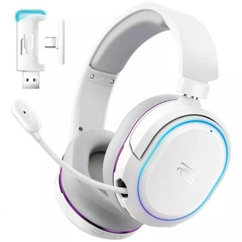 Бездротова ігрова гарнітура Proove Gaming Rapture White RGB-підсвітка, 1000mAh, 2.4GHz/ВT5.4/AUX