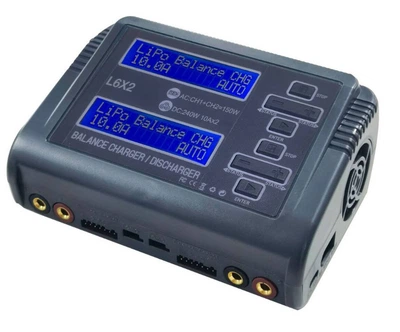 Розумний зарядний пристрій HTRC L6X2 240W для LiPo, LiHV, LiFe, Lilon, NiCd, NiMh, Pb
