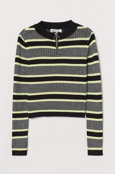 Підлітковий гольф для дівчинки H&M 146-152 см Чорний із салатовим (01281)