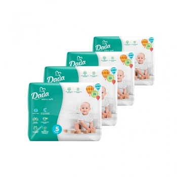 Подгузники Dada Extra Soft Размер 5 Junior (11-25 кг) 4 упаковки по 39 шт 156 шт (4820174989569) (19038)