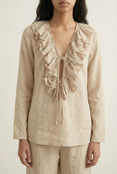 Блуза zw collection з воланами Zara 8225/278 S Бежева (08225278711S)