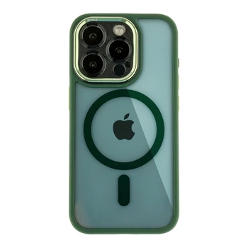 Чохол Creative TPU PC Metal Calais з MagSafe для Apple iPhone 15 Pro Max Green