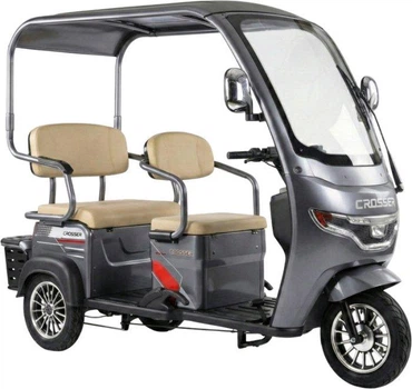 Электроскутер Трехколесный Crosser TR7 VAGON (1000W, 72V,24Ah) Серый