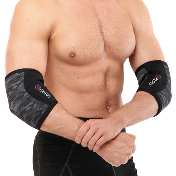 Налокотники для жима 2ш размер S Неопрен CAMO ELBOW SLEEVE EZOUS черный A-04