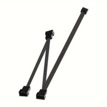 Кабель-подовжувач вентилятора материнської плати Zennova 4pin 1 до 3 Black