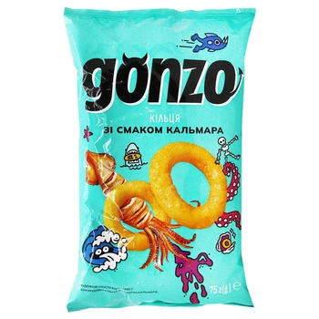 Кукурудзяні кільця Gonzo зі смаком кальмару 75г