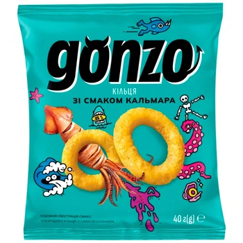 Кукурудзяні кільця Gonzo зі смаком кальмару 40г