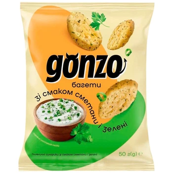 Багети Gonzo зі смаком сметани і зелені 50г