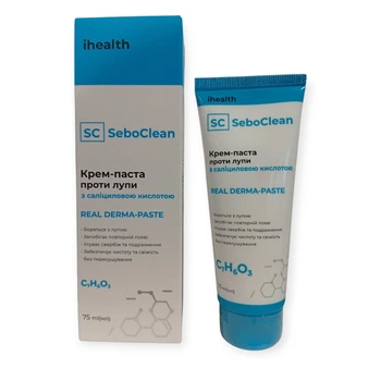 Крем-паста ihealth Rilley Derma-Paste для волосся та шкіри голови SeboClean проти лупи із саліциловою кислотою 75мл