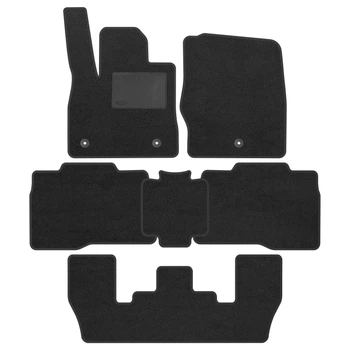 Коврики в салон Optimal для Ford Explorer 6 '20- 3 ряда 7 мест текстильные черные (комплект)