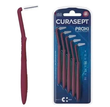 Межзубной ершик угловые Curasept Proxi Angle T13cone, ISO4 (1,3 мм, бордовый), 5 шт