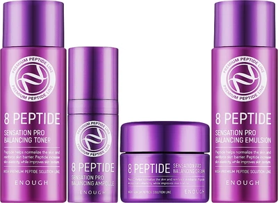 Набор миниатюр для лица с пептидами ENOUGH 8 Peptied Special Edition 4 Kit 55 мл + 55 мл + 10 мл + 20 мл