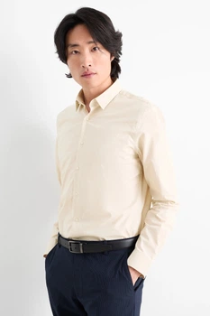 Рубашка из хлопка slim fit C&A 2222386c59 L бежевая (100006431)