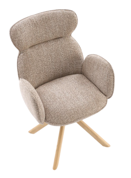 Крісло для відпочинку Halmar V-CH-K/585-KR-C.BEŻOWY/D.NATURALNY Обертове Бежеве (5905248136564)