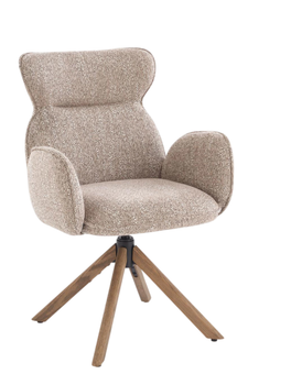 Стілець для кухні та вітальні Halmar V-CH-K/585-KR-C.BEŻOWY/J.ORZECH Обертове Бежеве Світлий горіх (5905248136571)