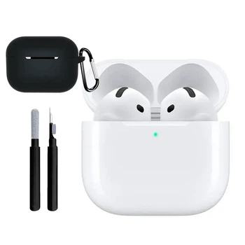 Беспроводные наушники A.Pods 4 с ANC, Bluetooth 5.0, зарядный кейс, чехол + набор для чистки, микрофон, White