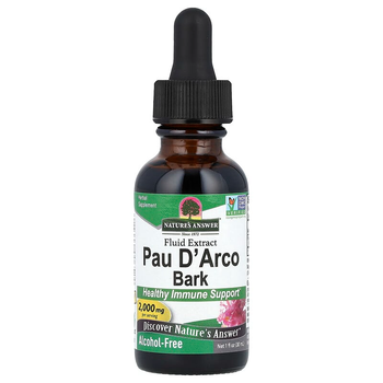 Кора муравьиного дерева Nature's Answer "Pau D'Arco Bark" натуральный антибиотик без спирта, 2000 мг (30 мл)