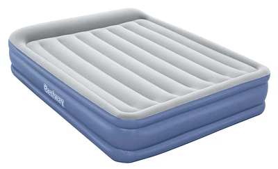 Надувний матрац Bestway з вбудованим електричним насосом 203 x 152 x 46 см синьо-сірий 67630 (6942138969214)