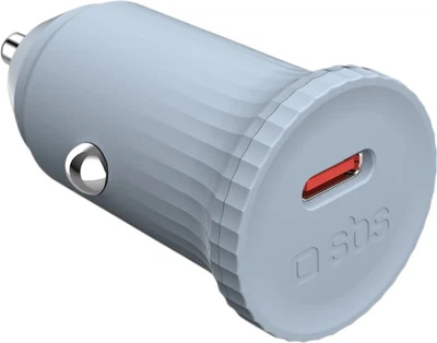 Ładowarka samochodowa SBS 25W USB-C PD Recycled Material GRS Cyan-Blue (TECRPD25LGGRS)