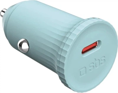 Ładowarka samochodowa SBS 25W USB-C PD Recycled Material GRS Turquoise Green (TECRPD25LBGRS)