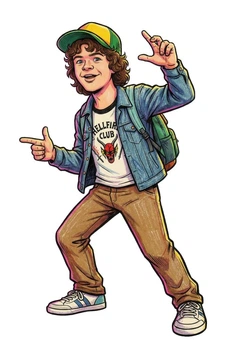 Ростова наклейка. Дивні дива. Stranger Things "Дастін Хендерсон" 80 см - без контурної обрізки