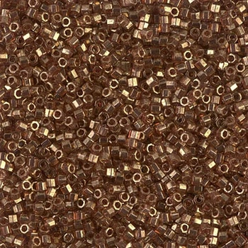 DBC-115 Бісер Miyuki Delica Beads Cut 11/0 (рубка прозорий бузкова основа з темно-золотим напиленням), 50 г