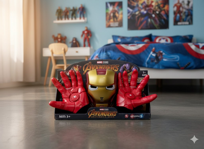Игровой набор Iron Man Marvel — маска и мягкие перчатки со светом