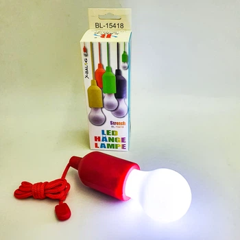 Декоративный светильник светодиодная лампочка на шнурке от батареек UKC Led lamp 15418 красный