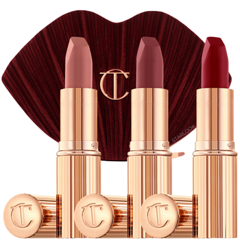 Подарочный набор матовых помад с косметичкой Charlotte Tilbury Iconic Hot Lips Trio Lipstick Gift Set 3 х 3.5 г