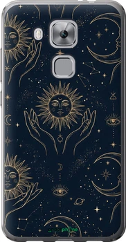Чехол на Huawei Nova Plus Celestial Harmony: Sun & Moon Gold Mystic Pattern "6778u-961-70447"