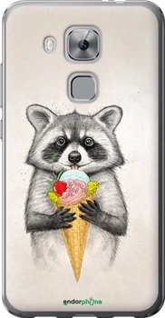 Чехол на Huawei Nova Plus Енотик с мороженым "4602u-961-70447"