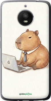 Чехол на Motorola Moto E4 Plus Funny Capybara CEO Working "6777u-1000-70447"
