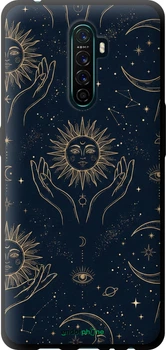 Чехол на Oppo Reno Ace Celestial Harmony: Sun & Moon Gold Mystic Pattern "6778b-1964-70447"